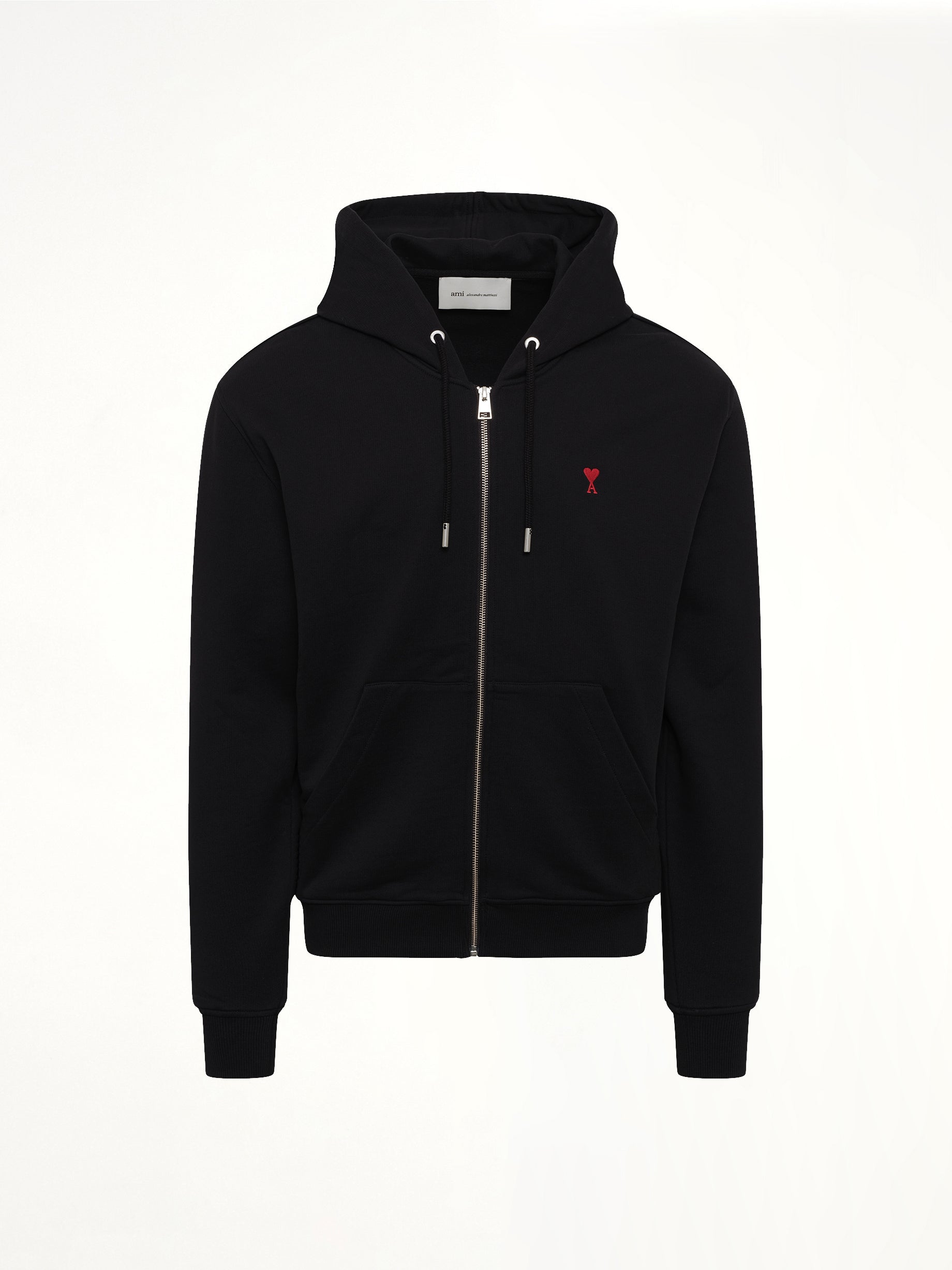 Ami De Coeur Zip Hoodie in Black/Red