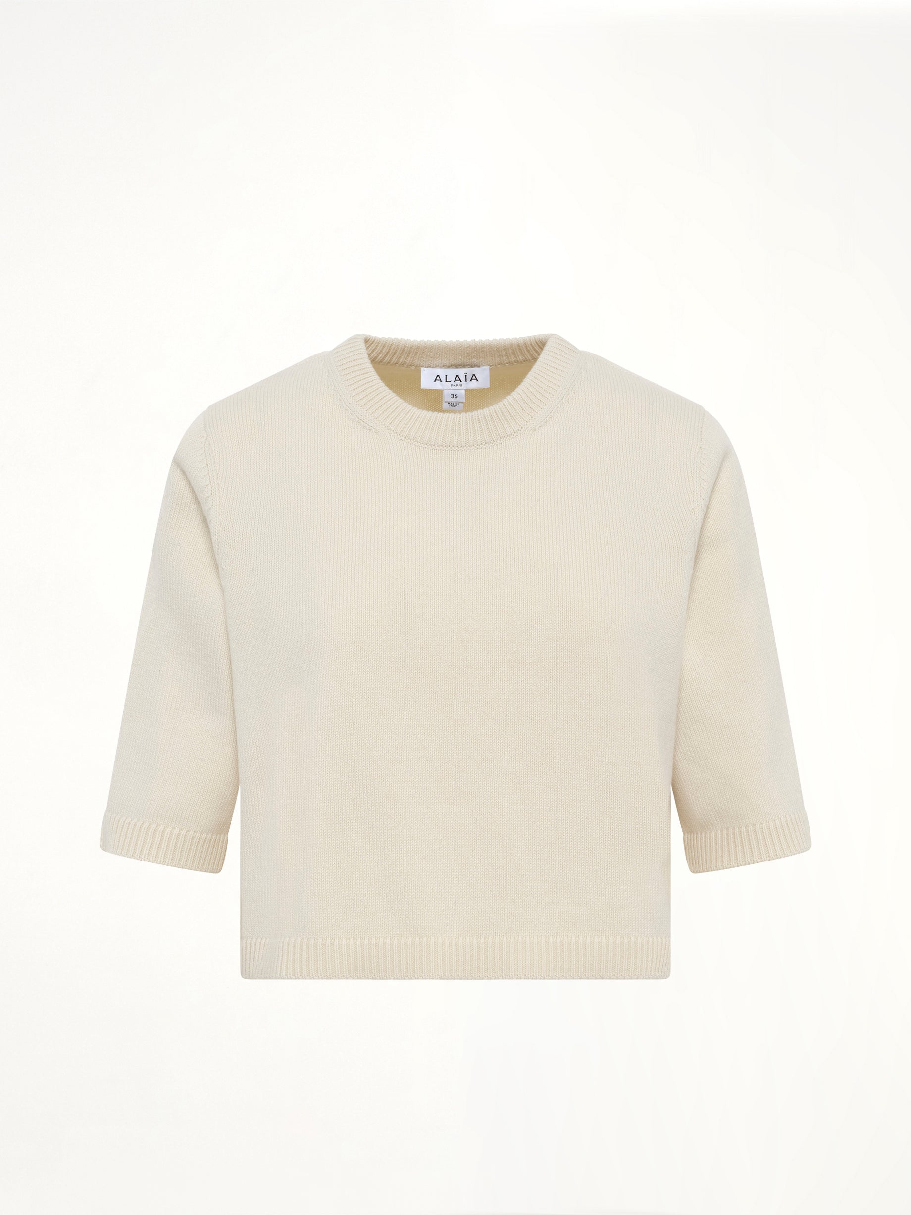 Light Cashmere Highneck Jumper in Natural White