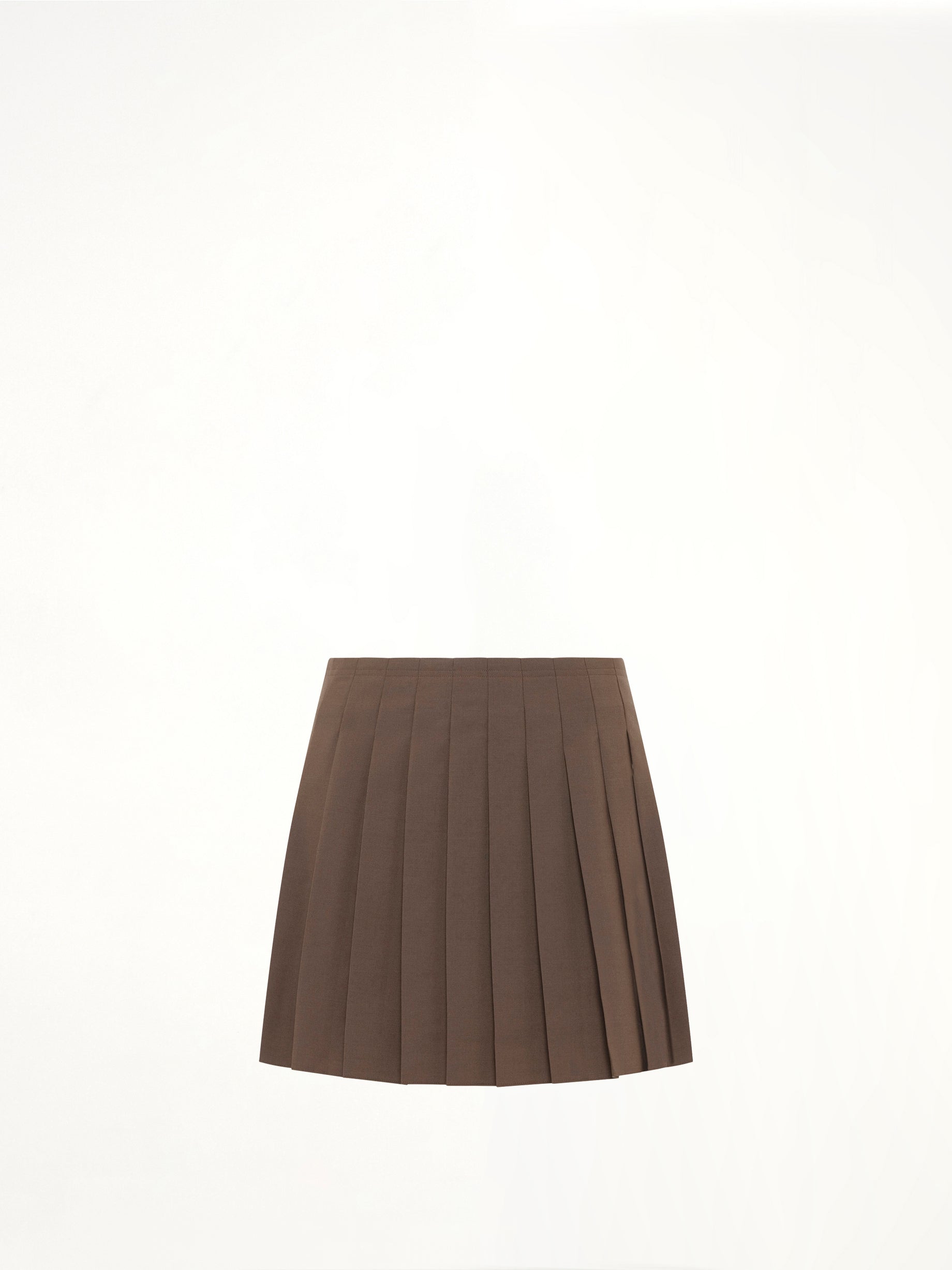 Wool Mini Skirt in Brown