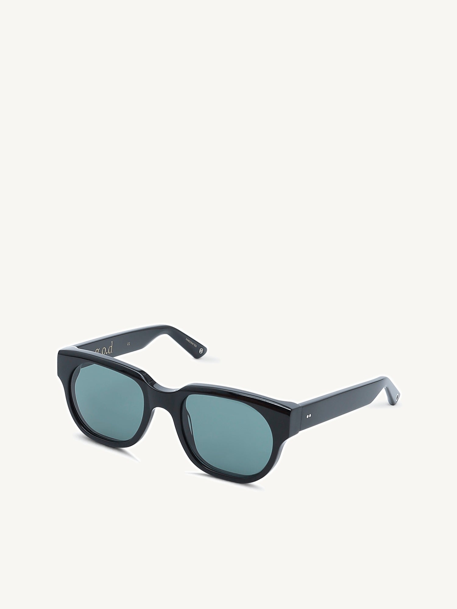 Nine Black Sunglass with Green Lens