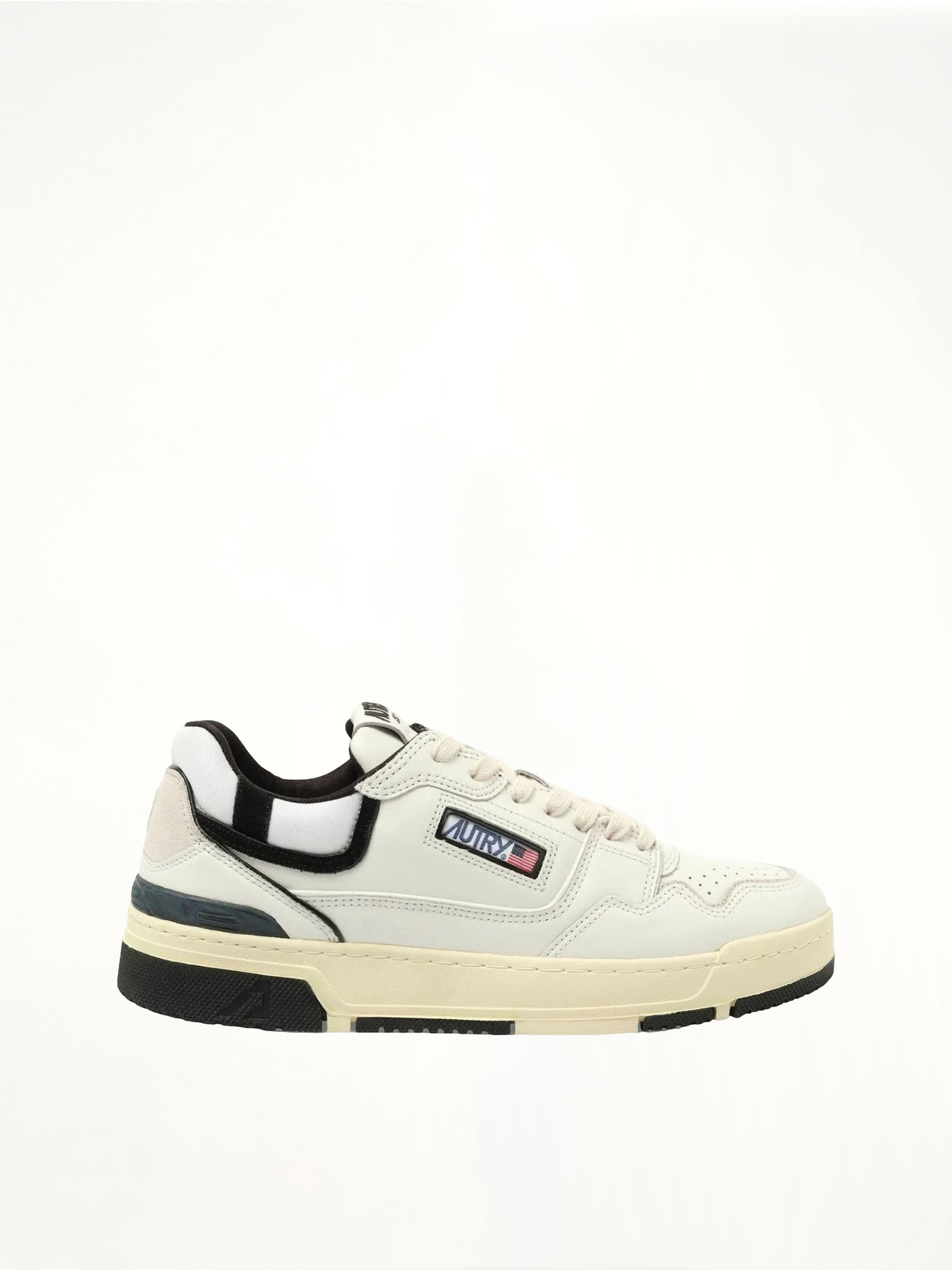CLC Low Sneakers in White/Black Side View | AUTRY