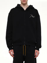 Classique Zip Up Hoodie in Black/White