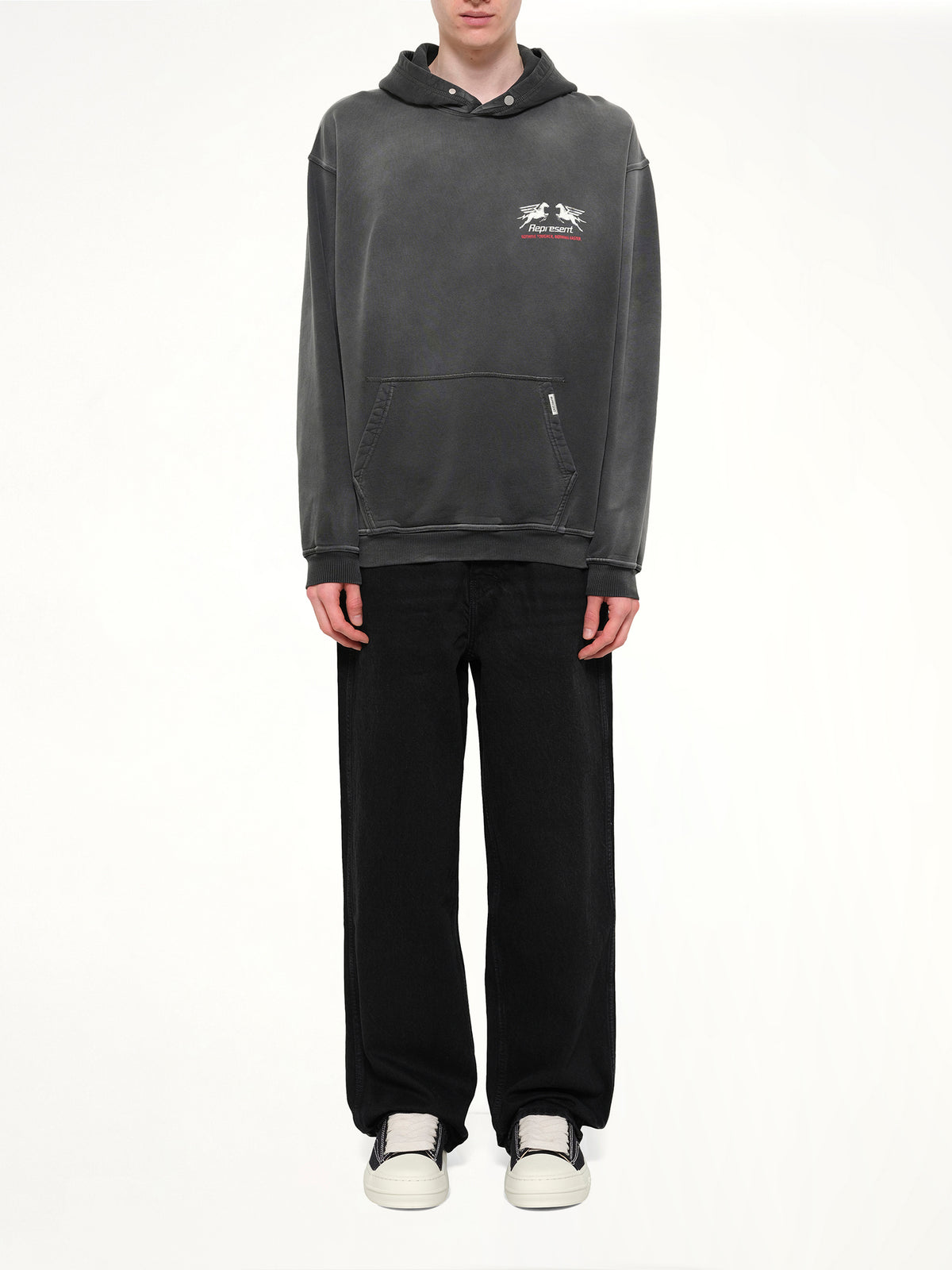 24 Hour Service Hoodie in Stained Black