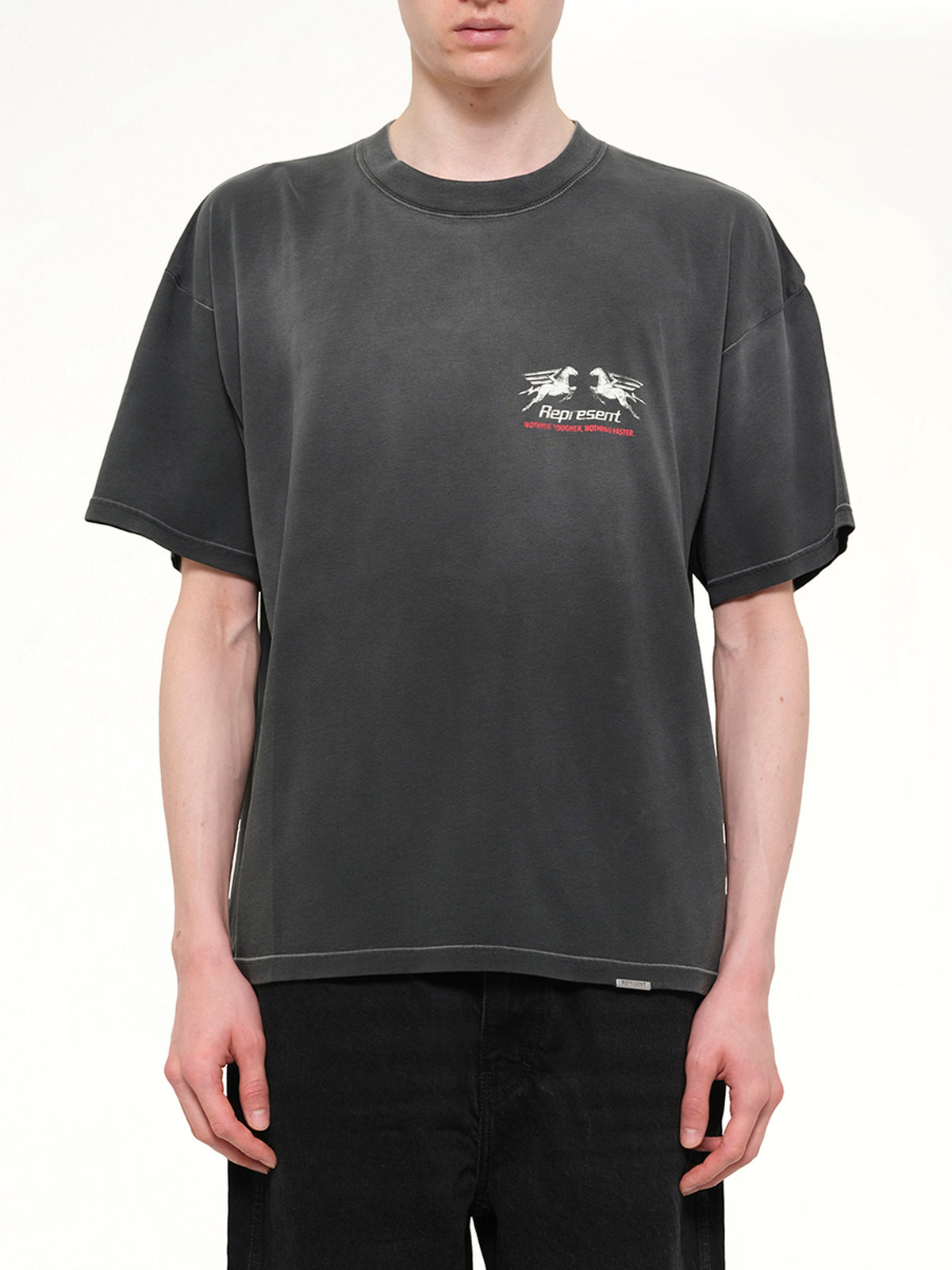 24 Hour Service T-Shirt in Stained Black