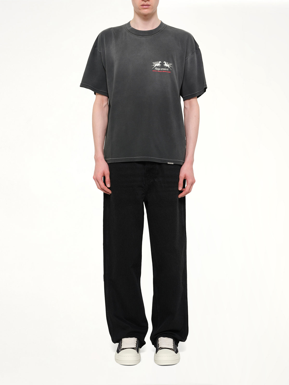 24 Hour Service T-Shirt in Stained Black