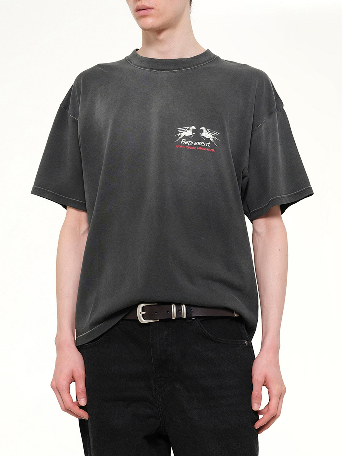 24 Hour Service T-Shirt in Stained Black