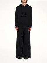 Flower Back Print Hoodie in Black