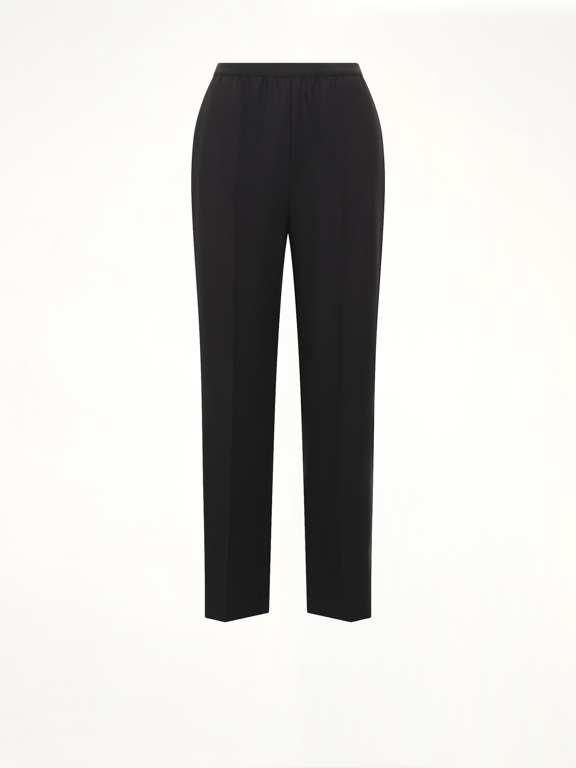 Minimal Elastic Waistband Trousers in Black